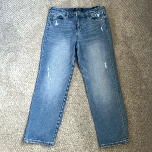 Liverpool Denim - Liverpool crop straight distressed jeans